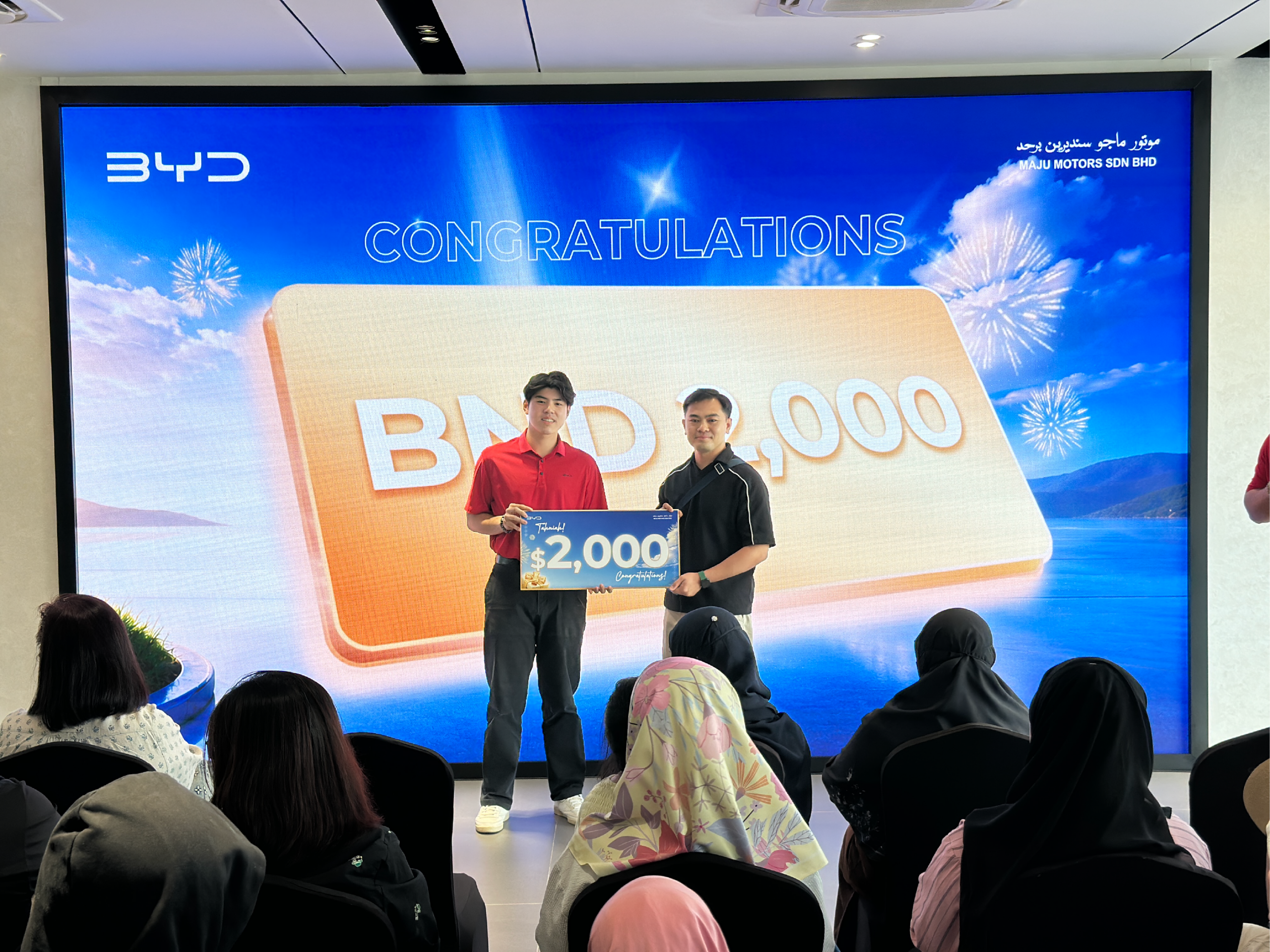 Maju Motors rewards two BYD and Denza customers with $2,000