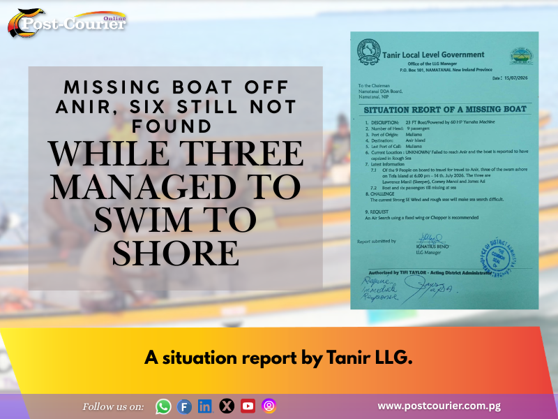 Missing boat off Anir, six still not found while three managed to swim to shore
