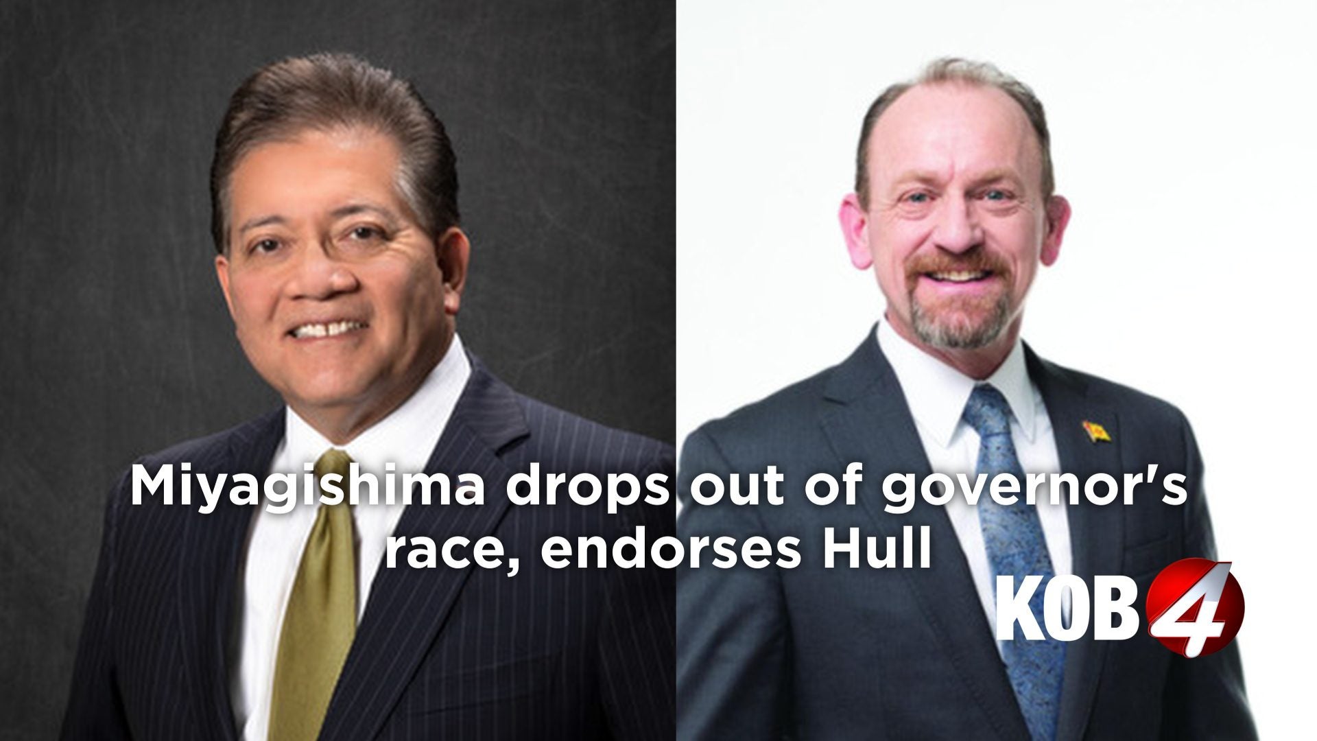 Miyagishima drops out of governor's race, endorses Hull