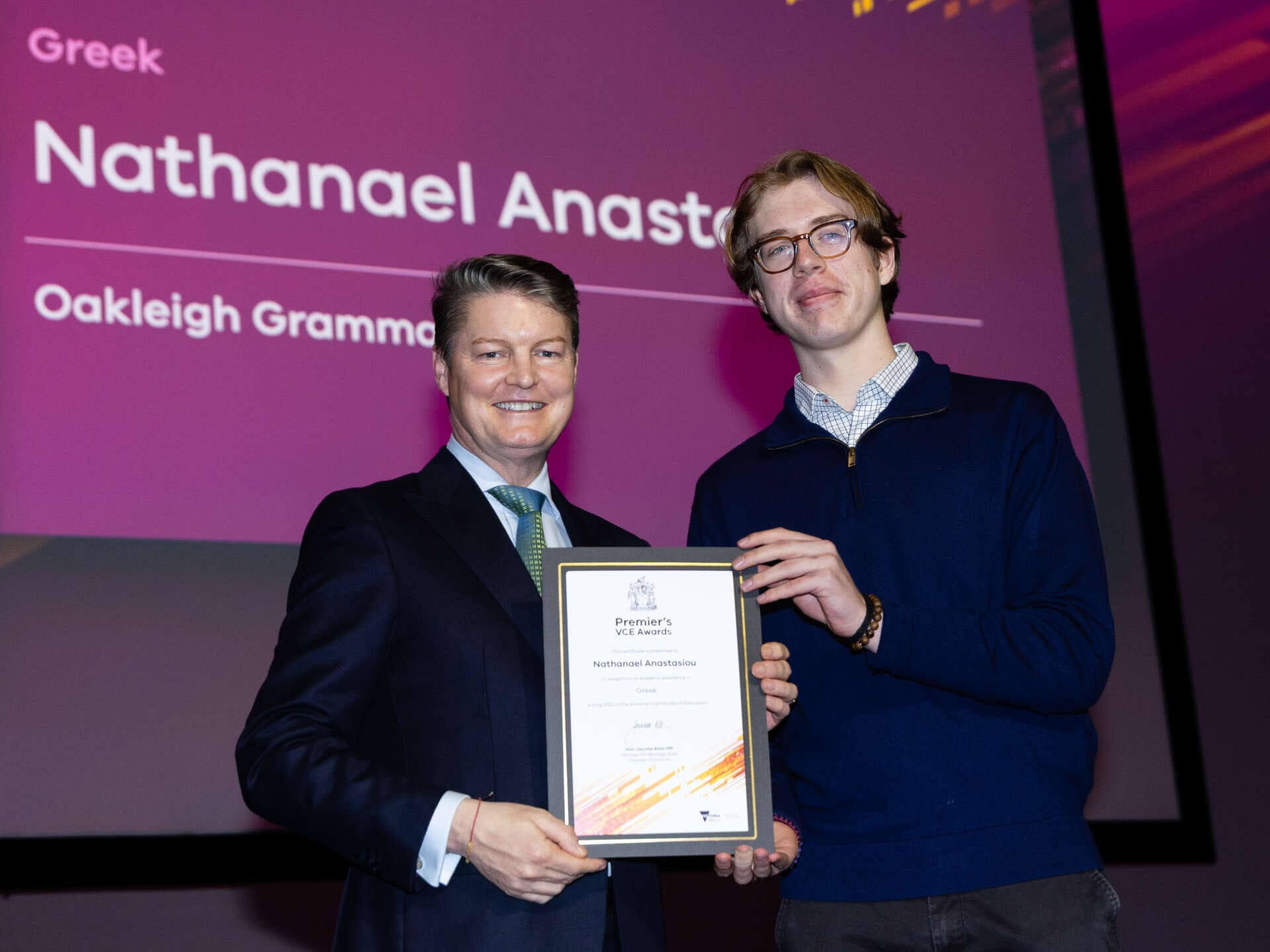Nathanael Anastasiou earns Premier's VCE Award for Excellence in Greek