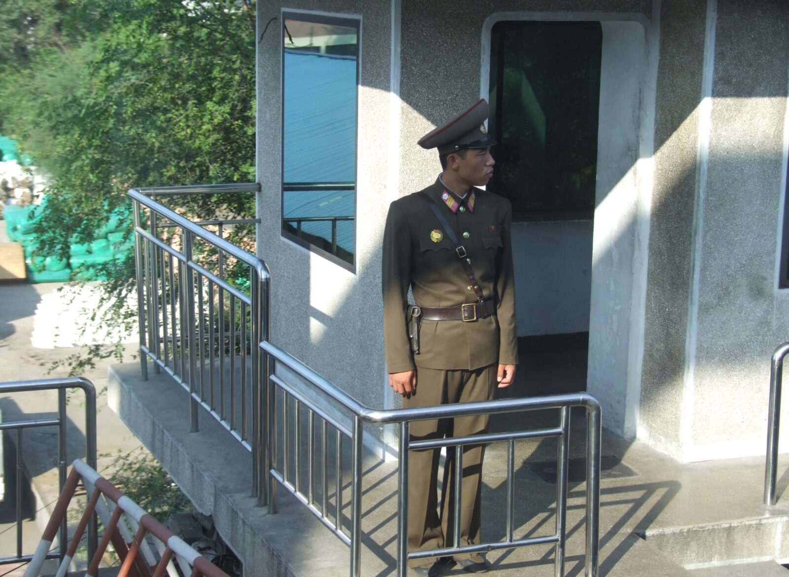 North Korean soldier at guard post on China-North Korea border in 2012.