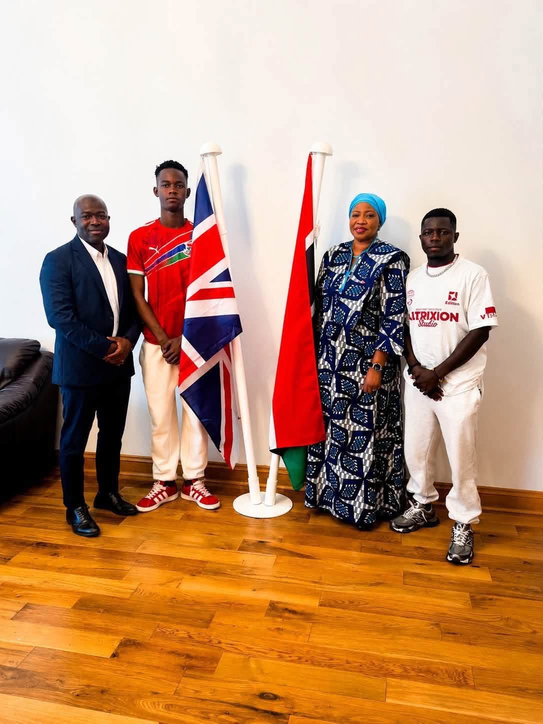 Oboy and Gambian Child visit Gambian High Commission in London