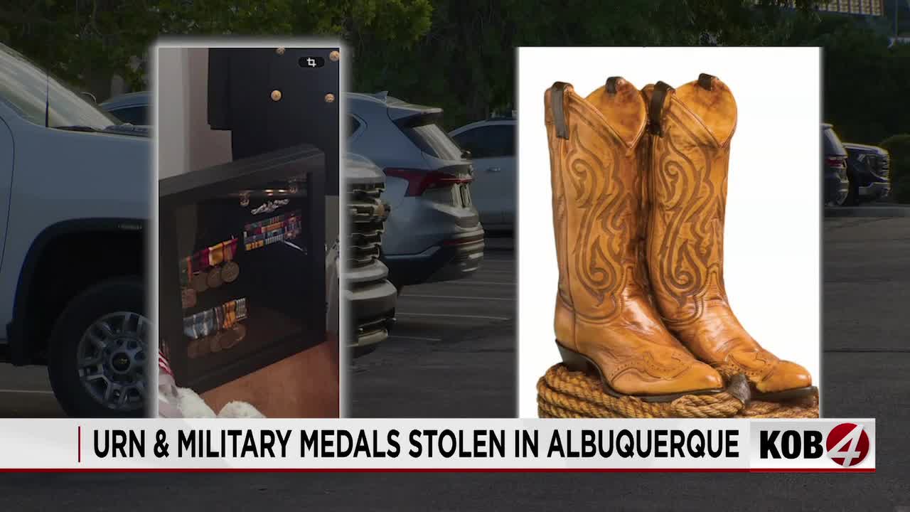 Out-of-state family searches for stolen urn, military medals after Albuquerque car burglary