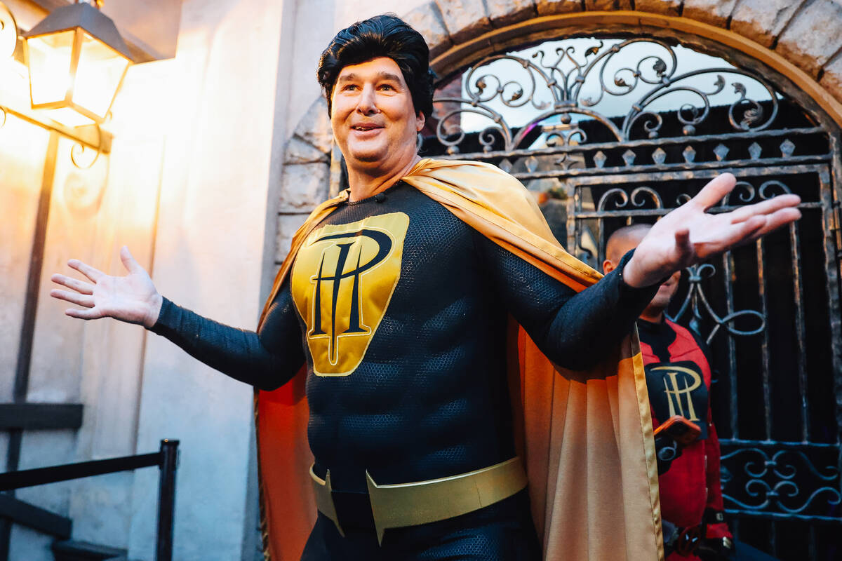 Professional poker player Phil Hellmuth makes his entrance at the World Series of Poker at Pari ...