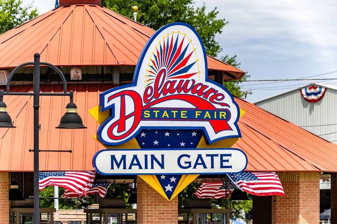 The main get welcoming people into the Delaware State Fair.