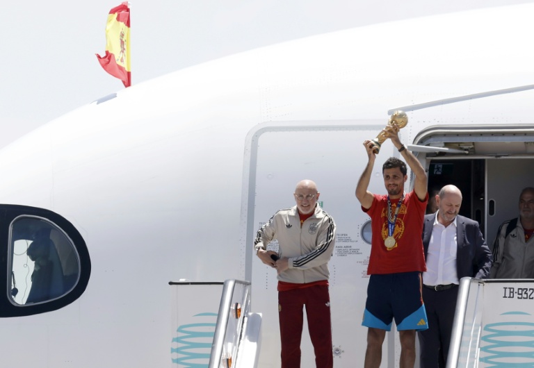 Plane carrying Spain's World Cup winning team lands in Madrid