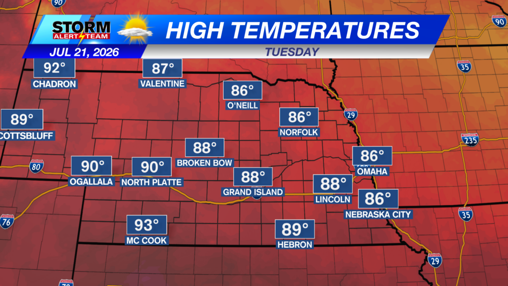 State Forgecast Highs Tomorrow