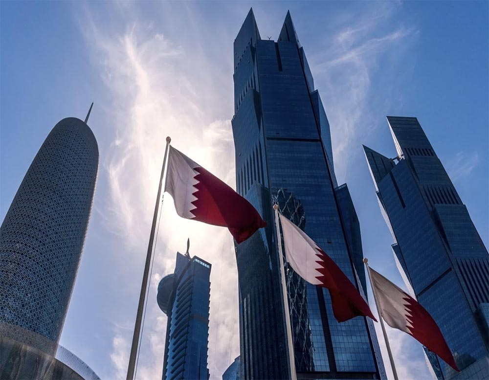 Qatari air defenses intercept hostile missiles