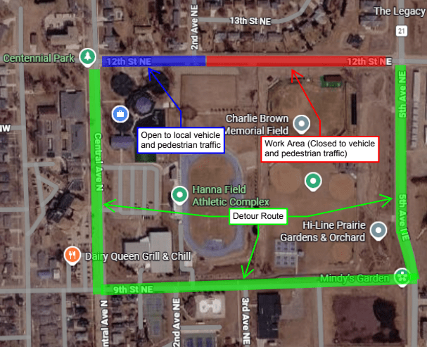Road Closure Notice For 12th St. NE. & Shared-Use Path in Valley City