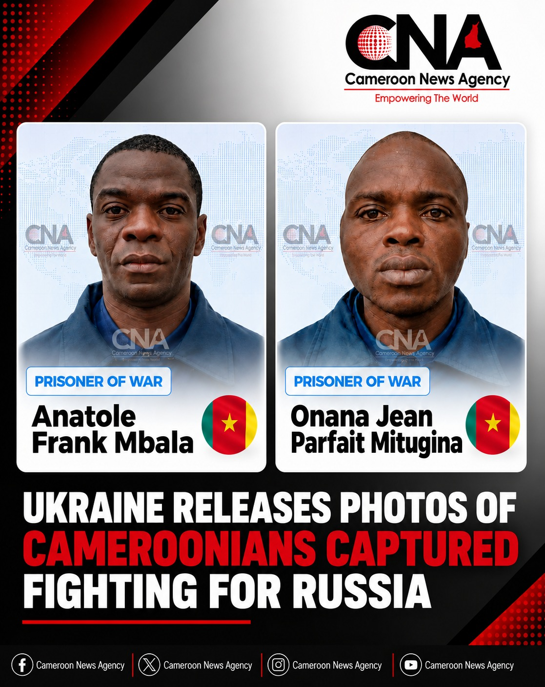 Russia-Ukraine War: Two Cameroonians Fighting for Russia Captured by Ukraine