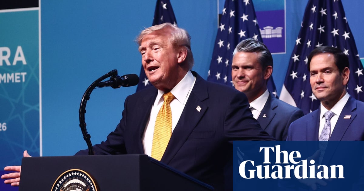 Sabre-rattling to ‘tremendous love’: erratic Trump dominates final hours of Nato summit | Nato