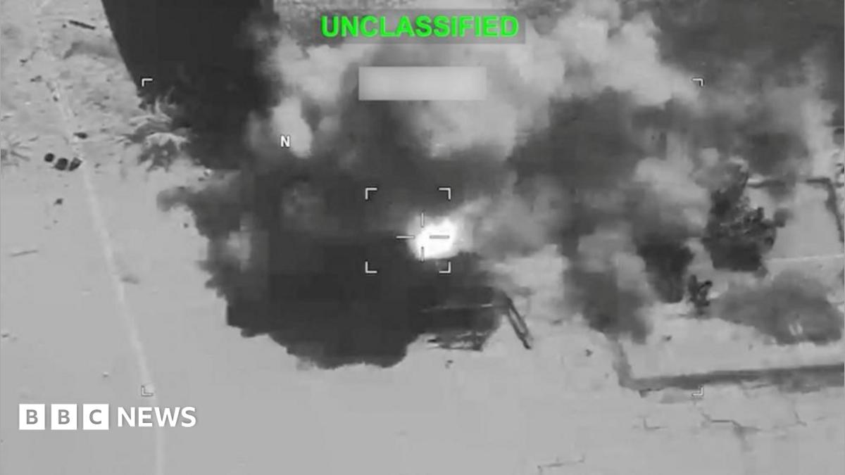 Explosion at an unknown location, during what U.S. Central Command says are strikes on Iran