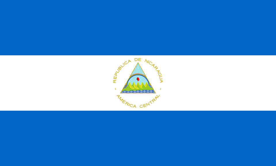 Flag of Nicaragua C records, Public domain, via Wikimedia Commons