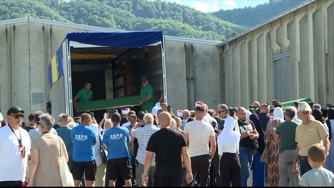 The Coffins were brought to the Memorial Center Srebrenica