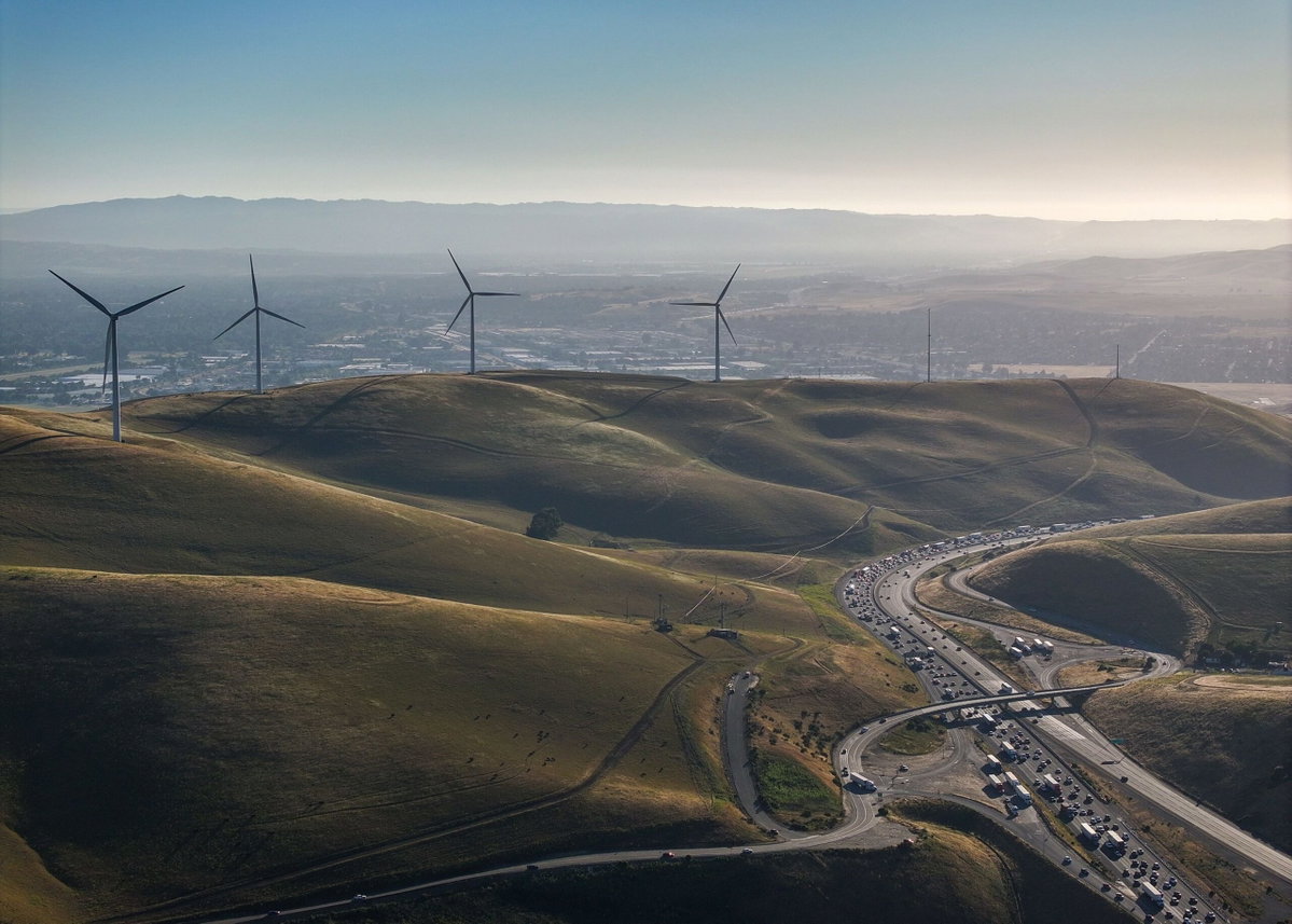 Tayfun Coskun/Anadolu/Getty Images via CNN NewsourceA view of wind turbines at the Altamont Pass Wind Resource Area in Livermore