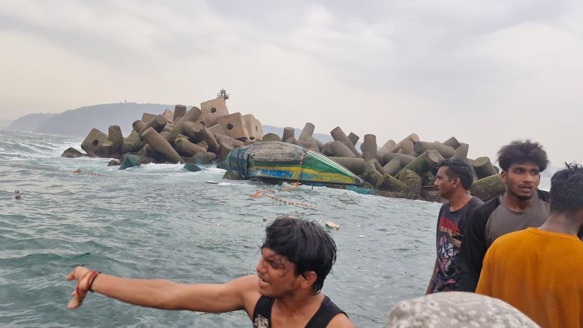 Two hurt as fishing boat capsizes near Visakhapatnam Fishing Harbour; all seven survive
