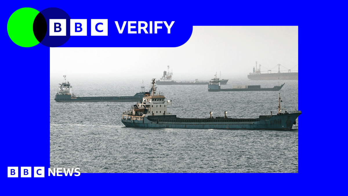 An image of five ships with the BBC Verify branding