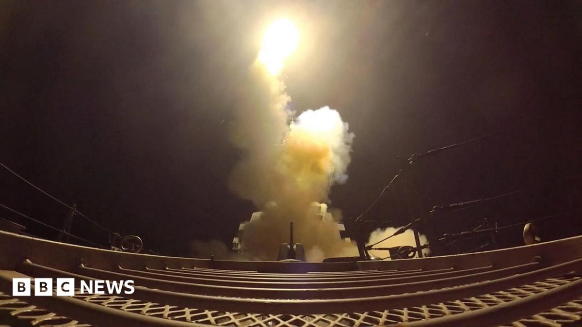 A handout video showing what US Central Command (Centcom) said was a missile launched as part of a new wave of strikes on Iran (12 July 2026)