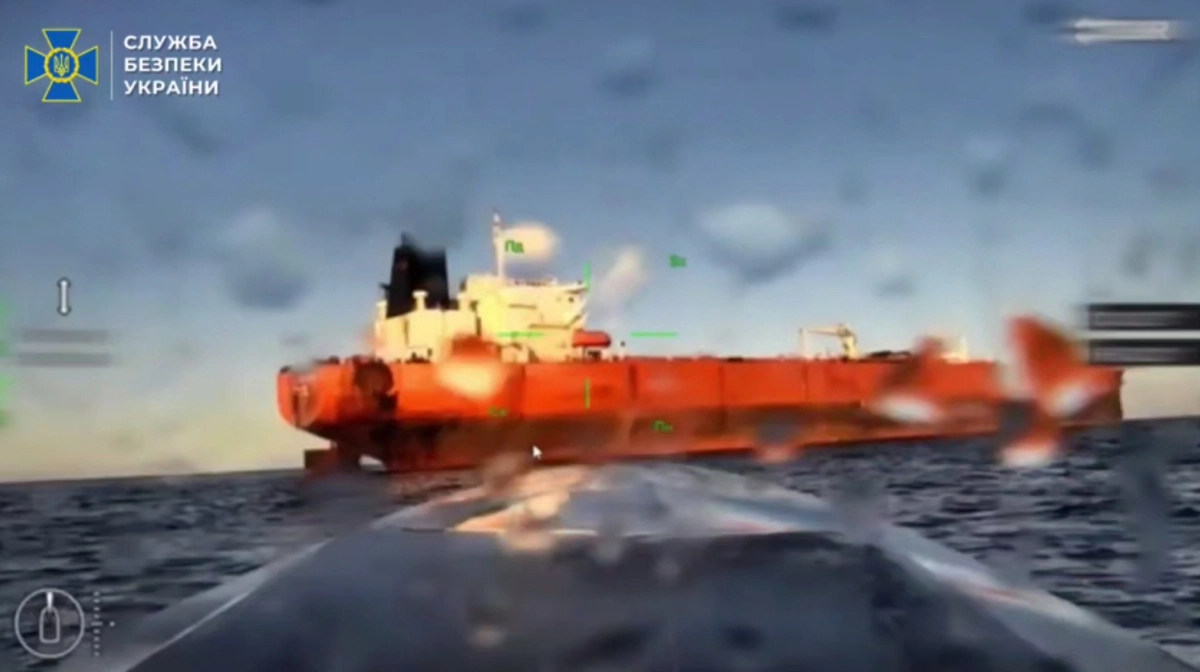 Ukrainian drones hit two Russian shadow fleet tankers in Black Sea