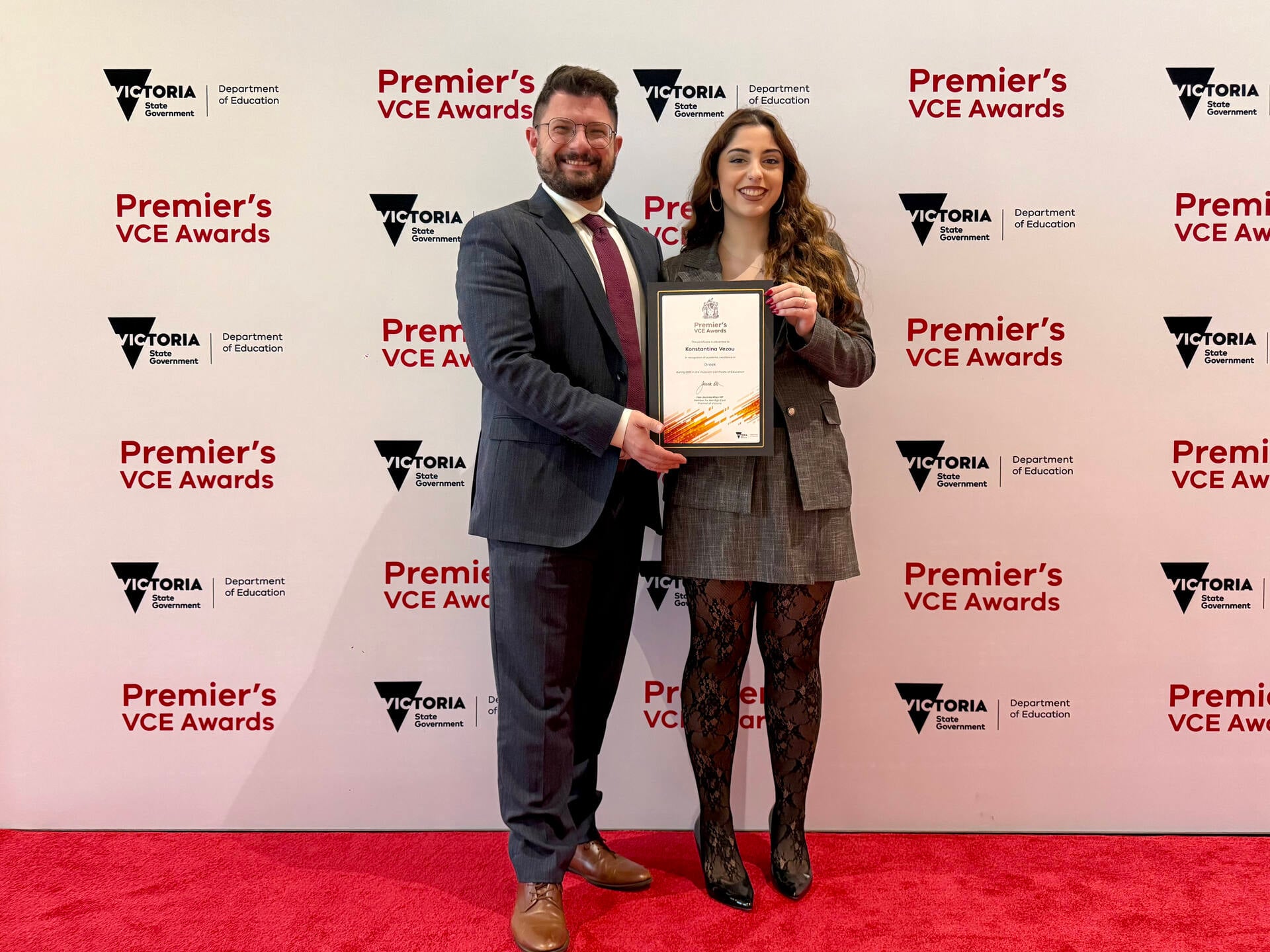 Victoria's top VCE Greek student recognised at Premier's VCE Awards
