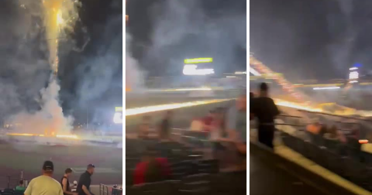 Video shows post-game fireworks malfunction after baseball game