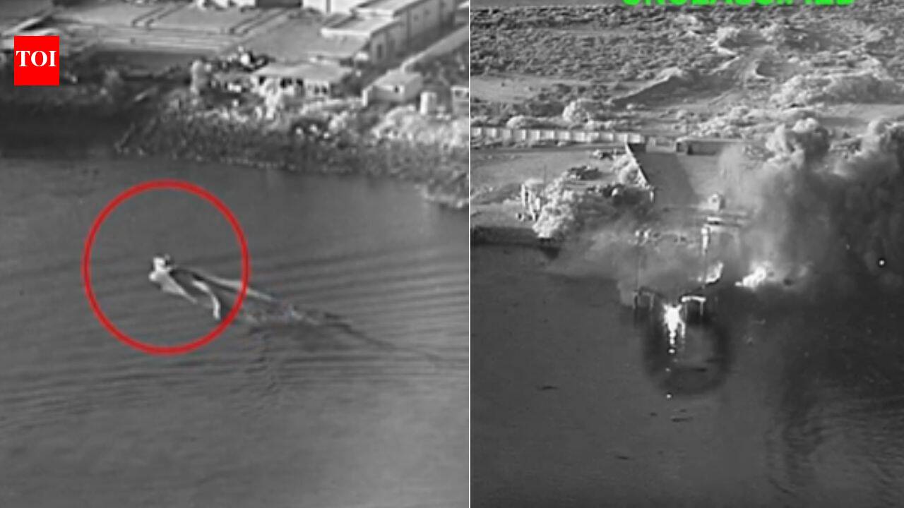 Watch: How US used sea drones in combat for 1st time to strike Iran submarine, ship maintenance facility