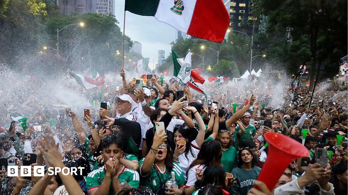 Mexico fans celebrate exuberantly