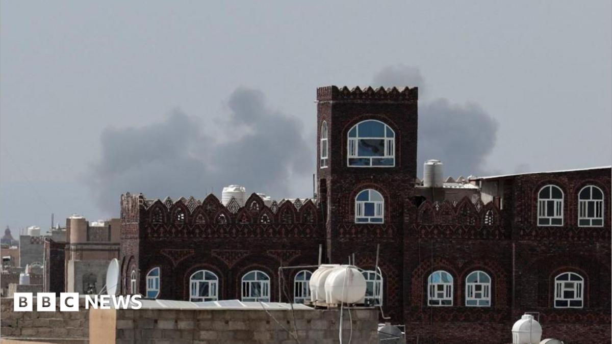 Smoke rises over Sanaa aiport, Yemen (13 July 2026)