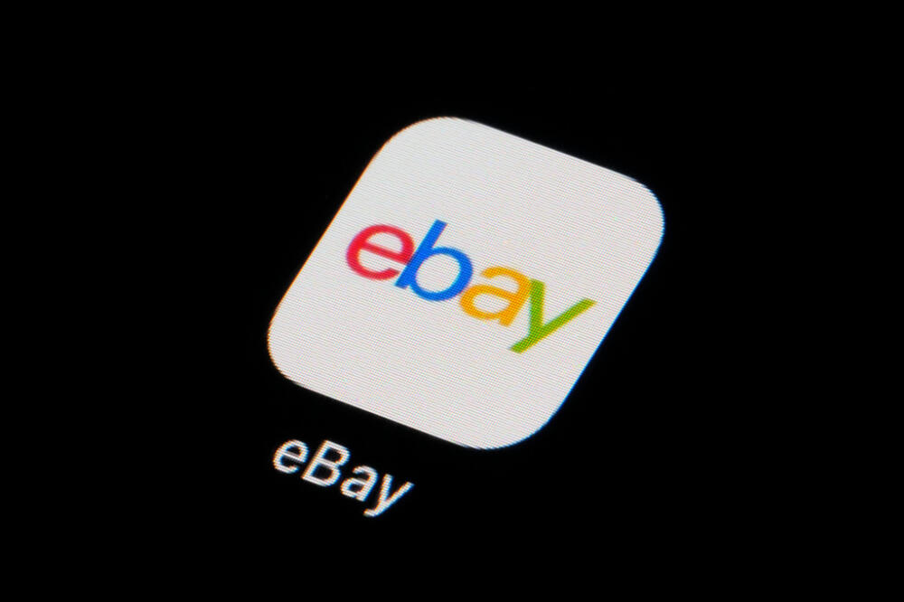 The eBay app icon is seen on a smartphone, Feb. 28, 2023. (Matt Slocum/AP, File)
