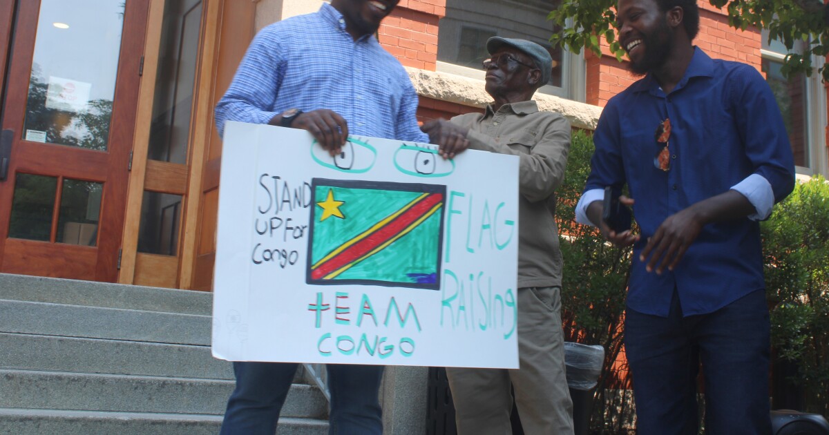 ‘A spirit of unity': Manchester’s Congolese community gathers to raise flag, cheer on their soccer ‘Leopards’