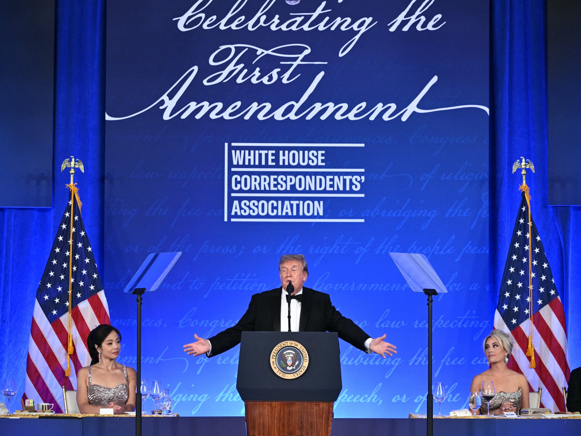 ‘The show must go on’: Trump returns to rescheduled White House press gala | Donald Trump News