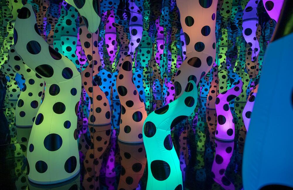Japanese contemporary artist Yayoi Kusama photographed in 2012. She died this month at age 97. (AP Photo/Itsuo Inouye)