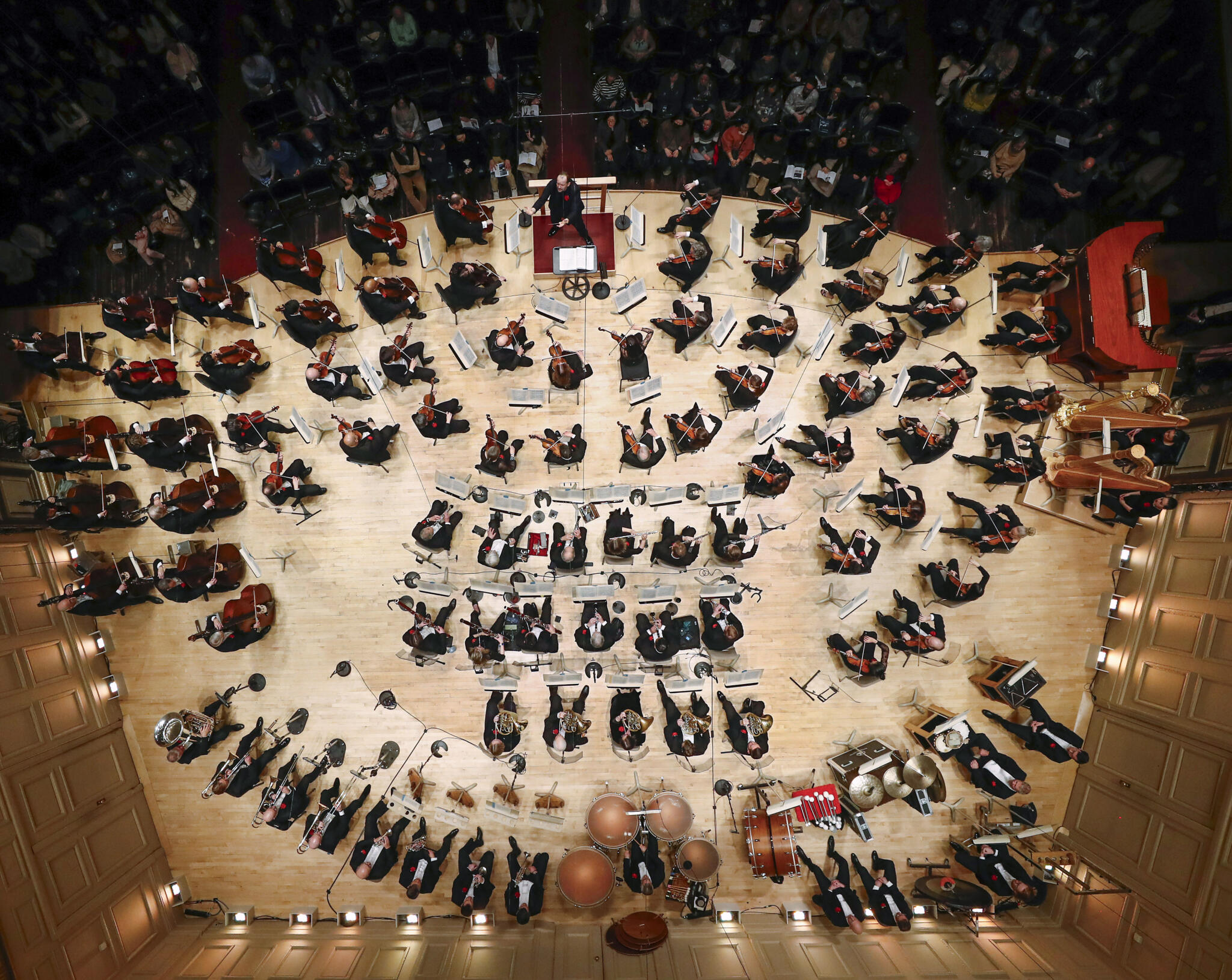 The Boston Symphony Orchestra playing at Symphony Hall in March, conducted by Andris Nelsons. (Courtesy BSO/Winslow Townson)