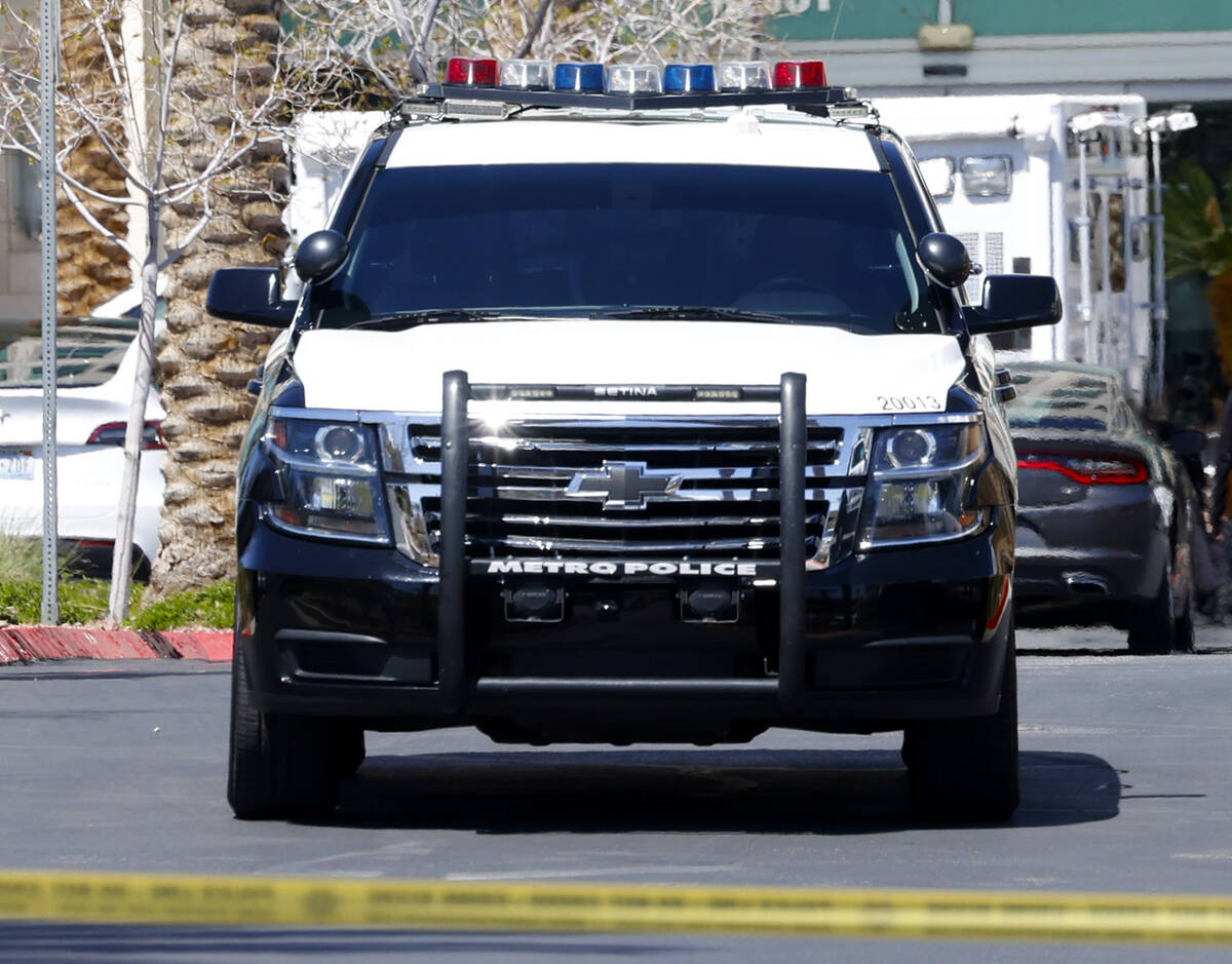 A Metro police vehicle is seen in this Review-Journal file photo. (Bizuayehu Tesfaye/Las Vegas ...