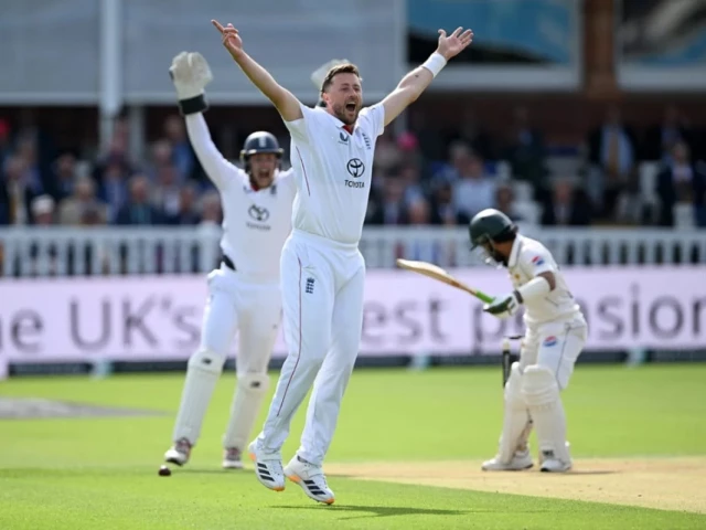 ollie robinson pictured in the second test match between england and pakistan getty images