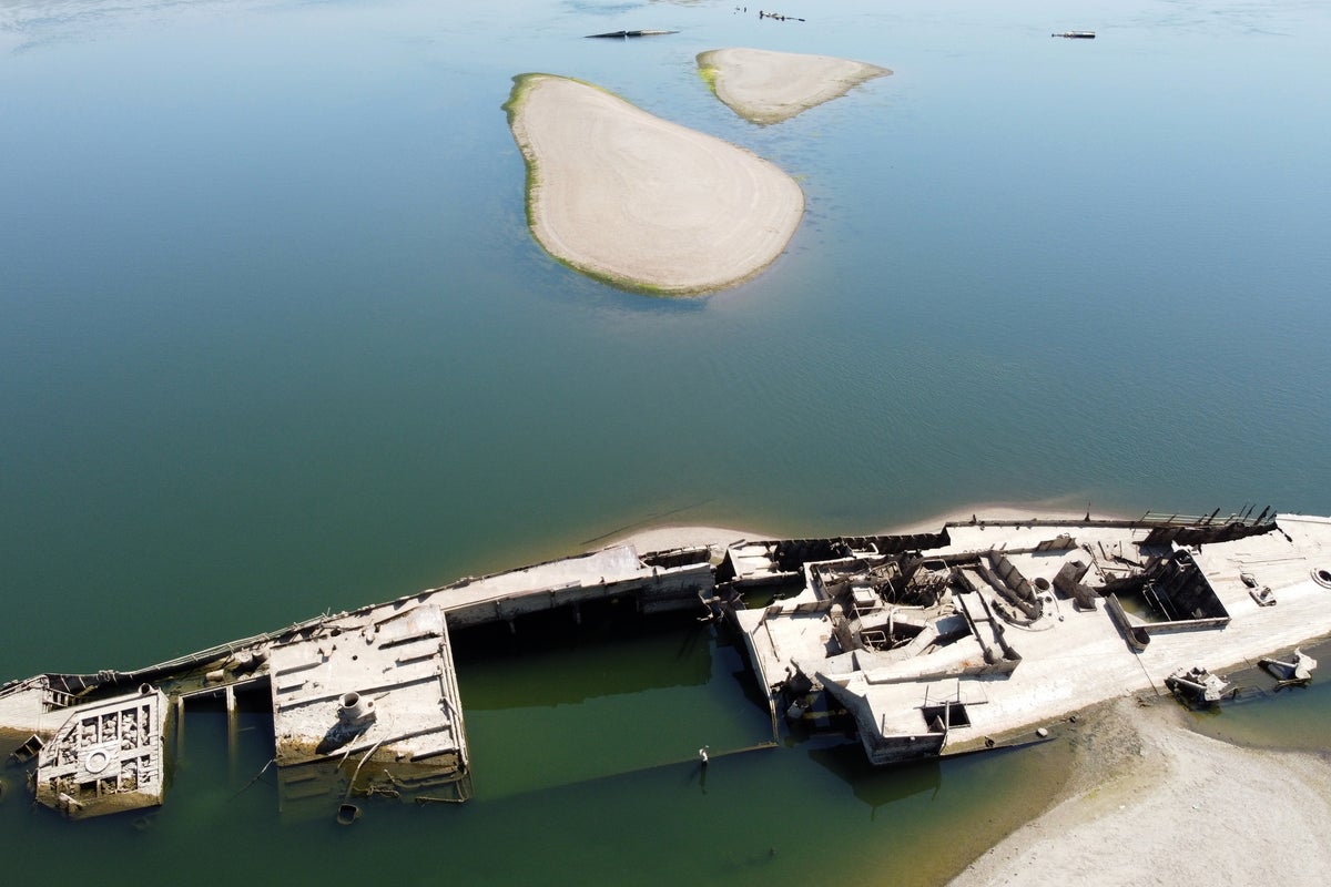 Ghost fleet of Nazi warships resurfaces as the Danube river runs dry