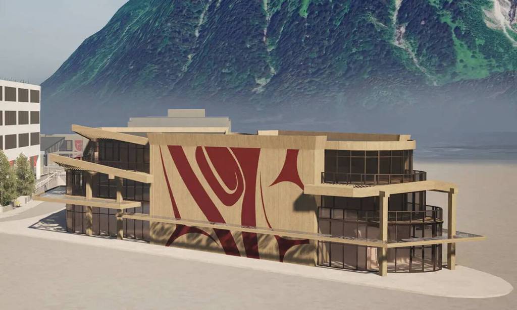 Sealaska Heritage Institute released schematics of its proposed arts building envisioned for the site of Juneau’s city hall. (Sealaska Heritage Institute)
