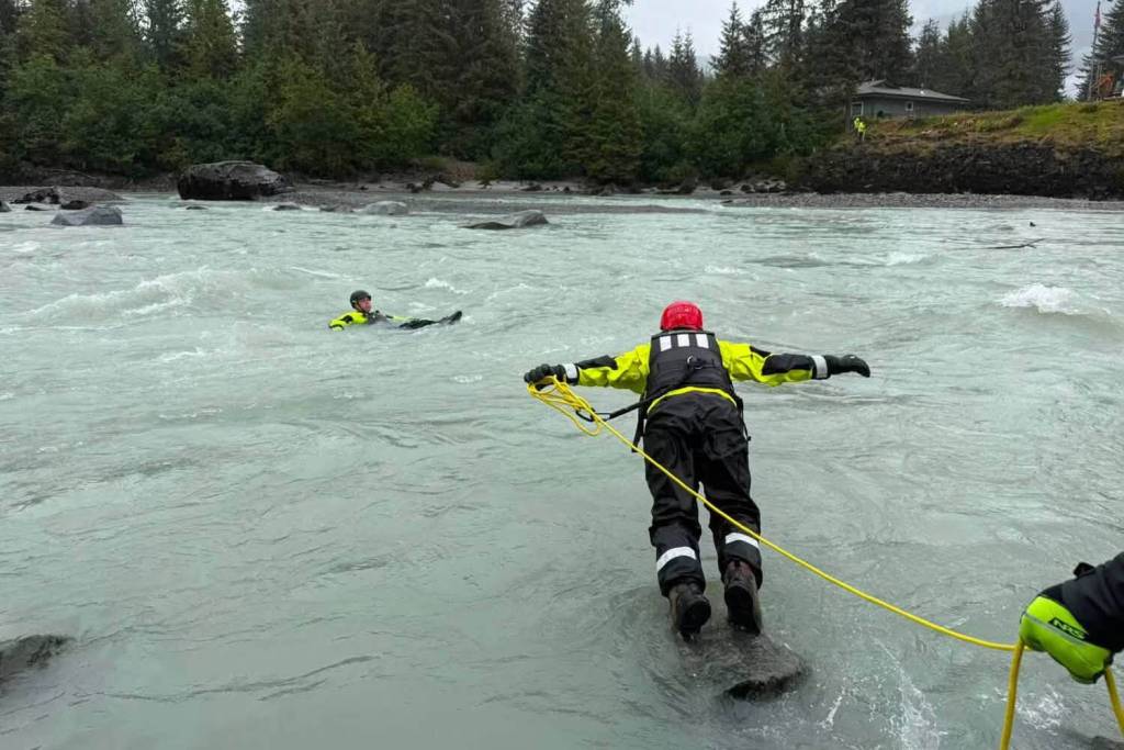 Members of Capital City Fire Rescue’s Water Rescue Team take part in Swiftwater Rescue Technician training. (Capital City Fire Rescue/Facebook)