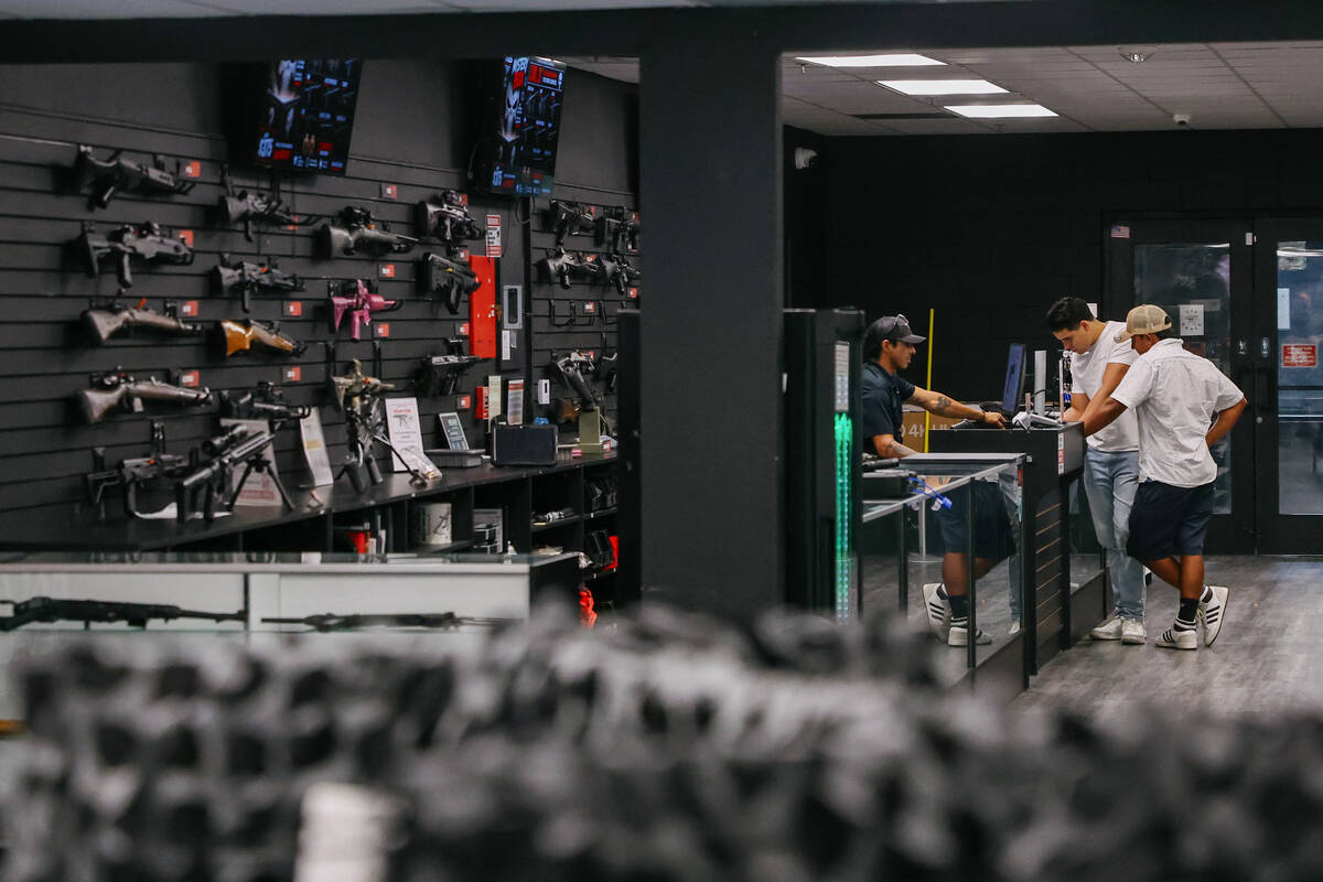 People check out the shooting range at The Gun Store on Wednesday, July 29, 2026, in Las Vegas. ...