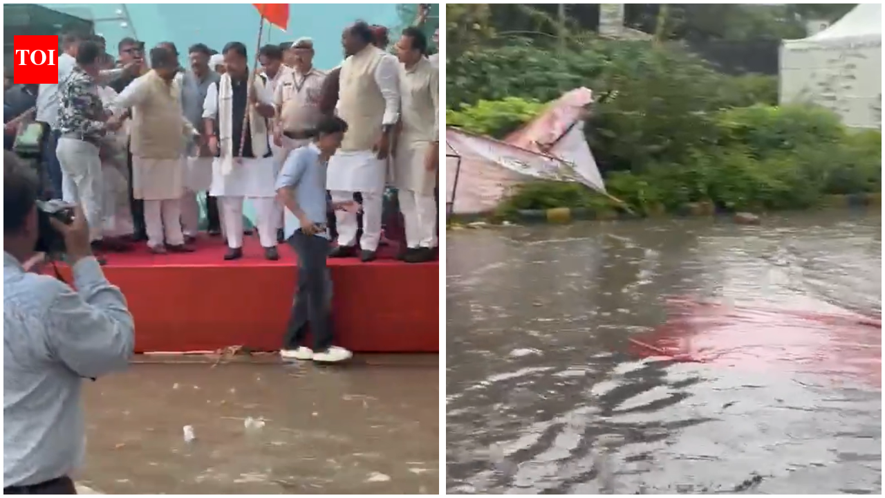 Nitin Nabin: ‘Swimming pool at Talkatora Stadium’: AAP mocks BJP over waterlogging at Nitin Nabin event | India News