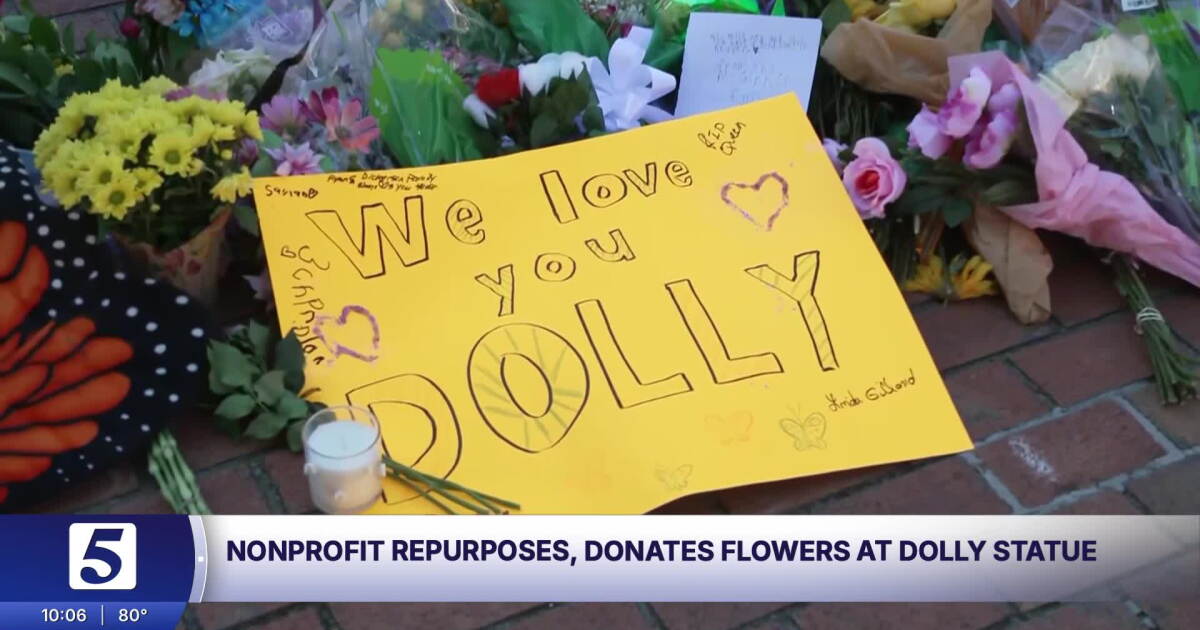 Nonprofit repurposes and donates flowers left at Dolly's statue