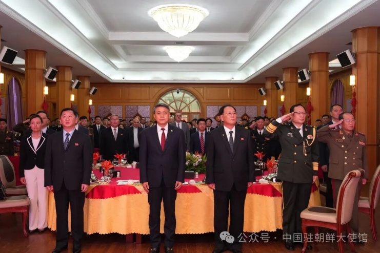 Chinese and North Korean officials at military anniversary banquet in Pyongyang