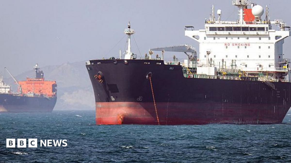In this picture obtained from Iran's ISNA news agency and taken on May 2, 2026, the Gambia-flagged tanker vessel Bili is pictured anchored in the Strait of Hormuz off Bandar Abbas in southern Iran.