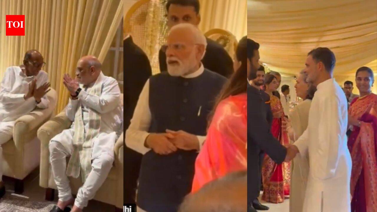 PM Modi, Amit Shah, Sonia, Rahul join Sharad Pawar at Supriya Sule’s daughter’s Delhi reception | Delhi News