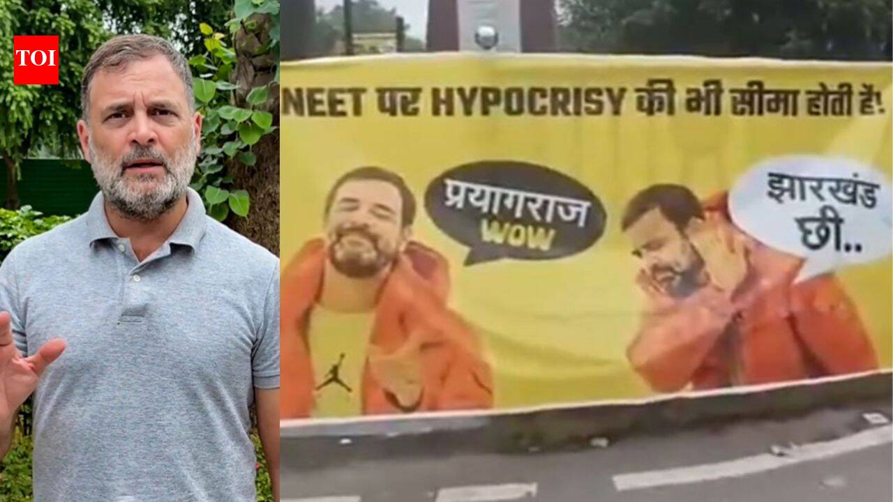 Posters targeting Rahul Gandhi surface in Prayagraj ahead of 'Chhatron Ki Goonj' programme | Prayagraj News