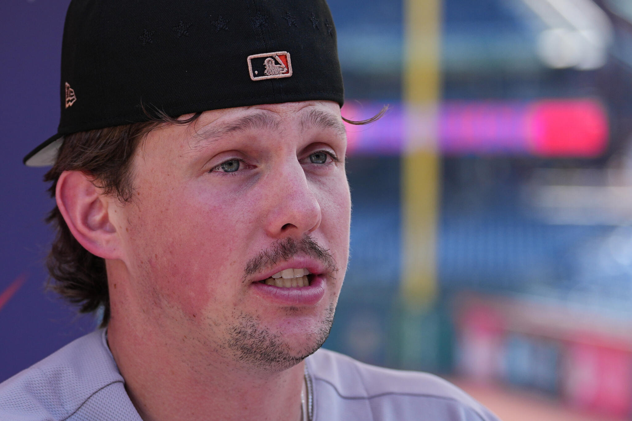 Catcher Adley Rutschman speaks to media during the 2026 MLB baseball All-Star Week. (Matt Rourke/AP)