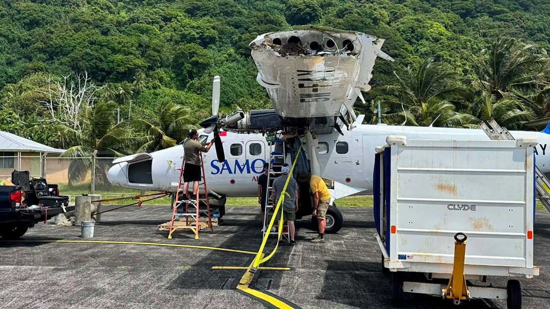 Samoa Airways dismantles damaged aircraft as engineers assess its future