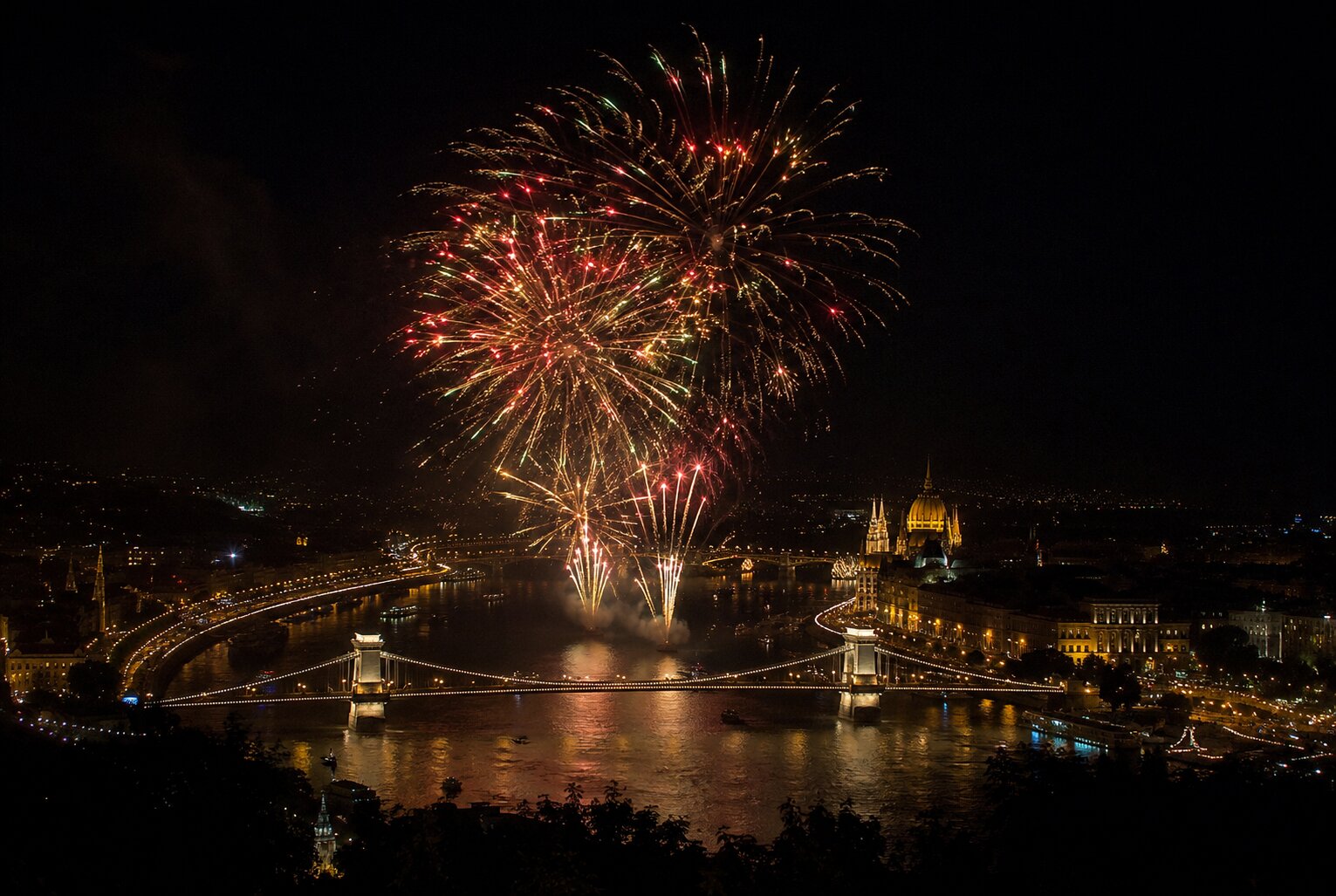 Scaled-back national day still packs in fireworks, folk art and techno