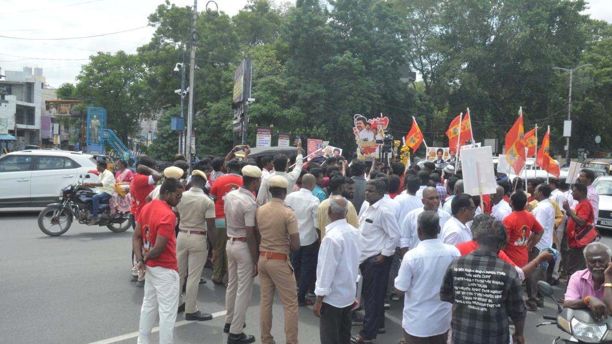 TVK cadre’s march towards Fort St. George stopped by police in Vellore