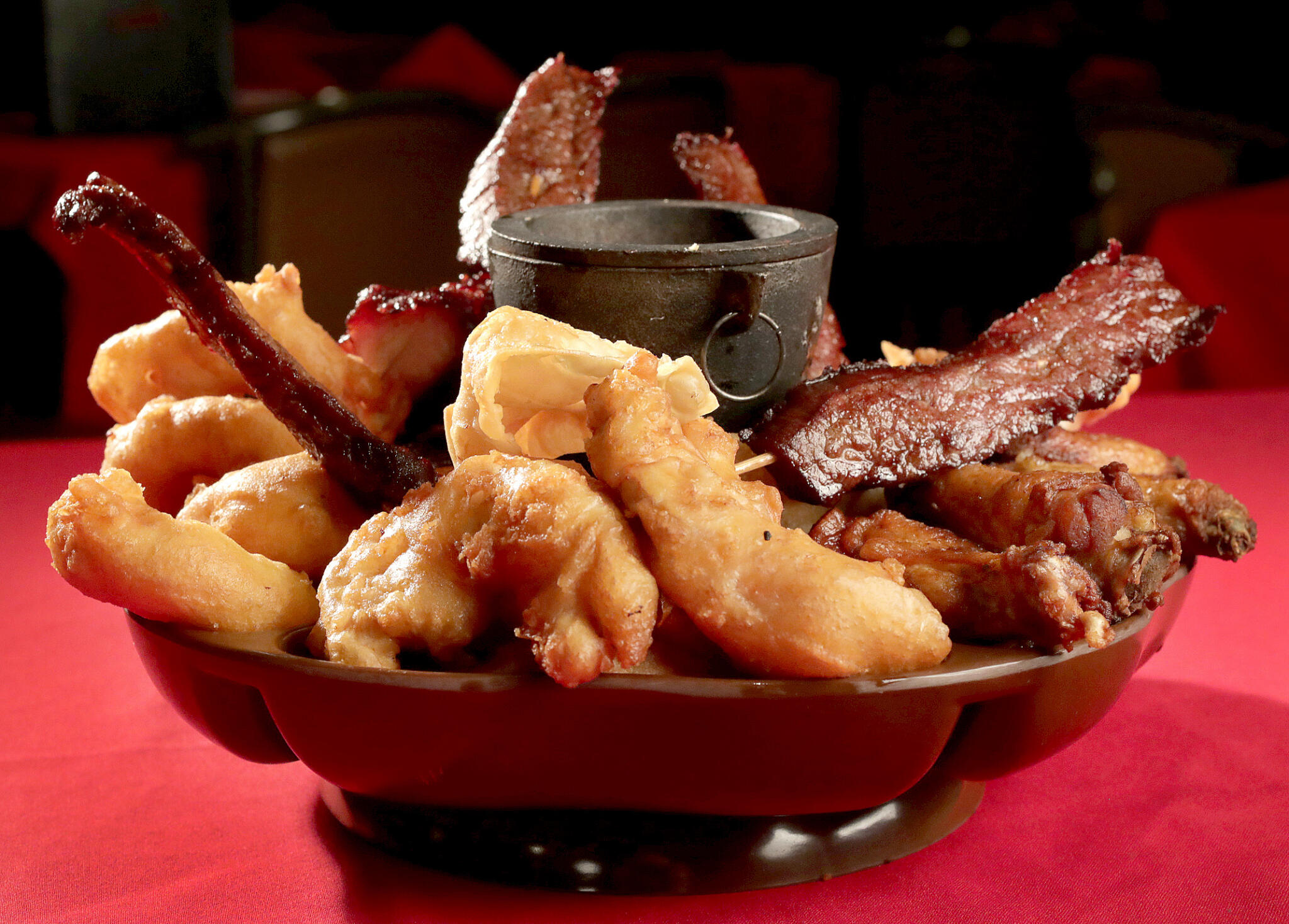 The pu pu platter at the Kowloon restaurant in Saugus. (John Blanding/The Boston Globe via Getty Images)